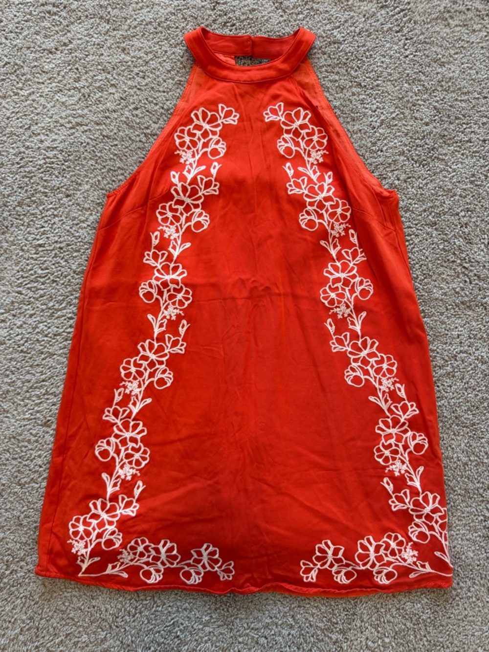 Lulu's Orange Floral Midi Dress